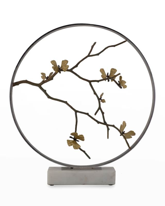 Butterfly Ginkgo 22" Moon Gate Sculpture